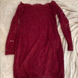 lacy off should maxi dress